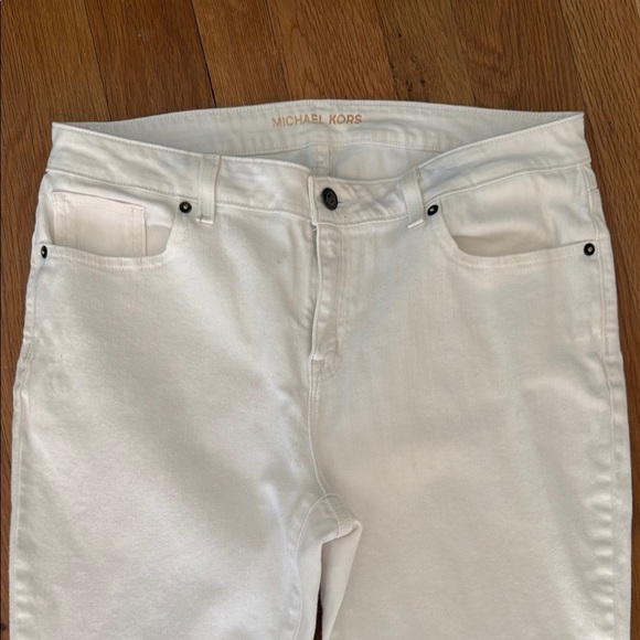 Michael Kors Women's 10 White Denim Ankle Jeans Pants - Picture 2 of 7